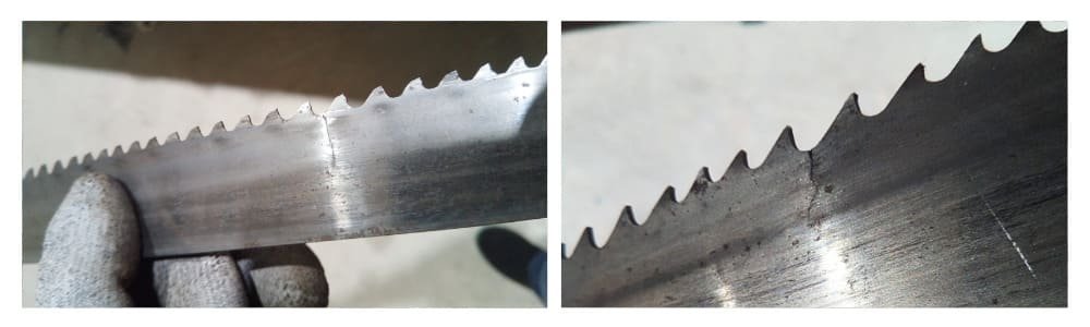 Bandsaw blade snapped